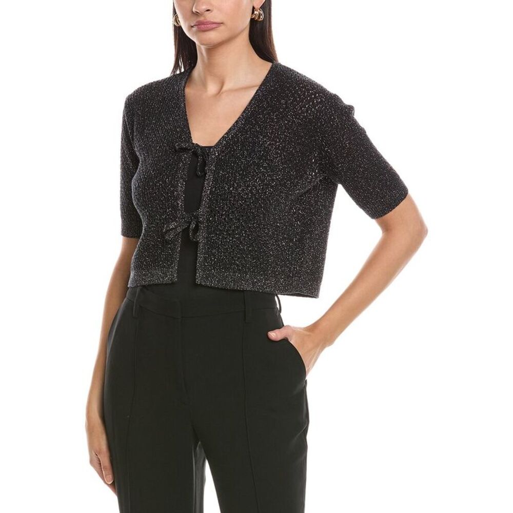 Marella Womens  Ciack Linen-Blend Cardigan, Black